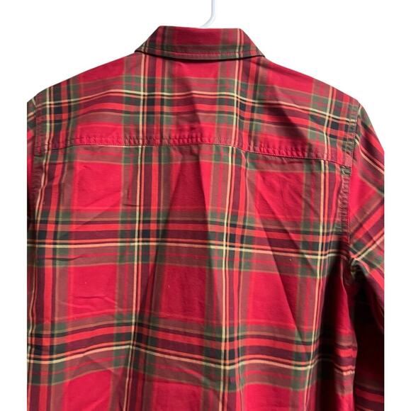 Lauren Ralph Lauren Red Olive Plaid Long Sleeve Button Front Small - Picture 10 of 11